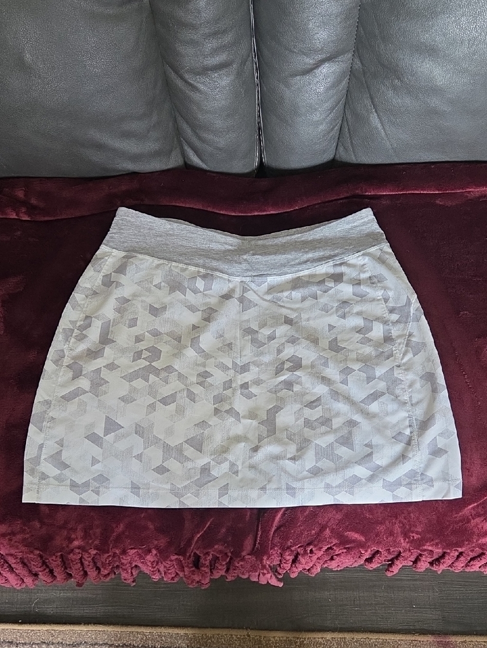 Tuff Athletics Light Gray Geometric Mini Skirt